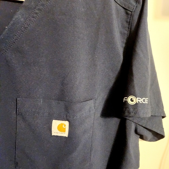 Carhartt | Women's Navy Blue V-Neck Modern Fit Scrubs Top Or Shirt (Size XL) - Picture 7 of 12